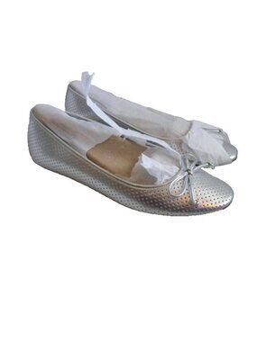 Bandolino Paprika  Size 11M Women Faux Leather Silver 040 Ballet Flats Shoes NWB